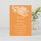Invitation de la nuptiale Orange Indian Paisley (Debout devant)