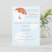 Invitation de la nuptiale parapluie rouge (Debout devant)