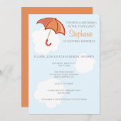 Invitation de la nuptiale parapluie rouge (Devant / Derrière)