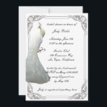 Invitation de la nuptiale Peacock blanc personnali<br><div class="desc">Assurez-vous de donner le ton à votre élégante douche nuptiale en envoyant ces invitations enchanteresses à la douche nuptiale. Cette belle carte d'invitation à la douche est prête à être personnalisée. Personnalisez la carte en changeant le texte dans les champs fournis. Vous pouvez modifier le style de police, la taille...</div>