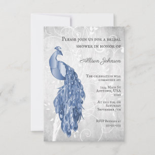 Invitation de la nuptiale Peacock bleu