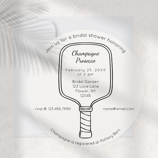 Invitation de la nuptiale Pickleball & Prosecco
