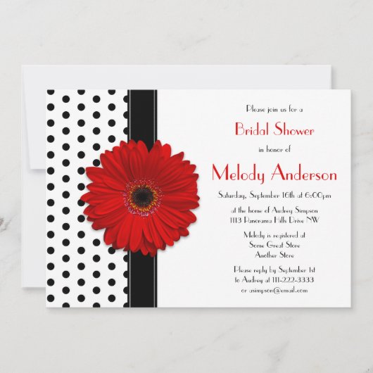 Invitation de la nuptiale Pointe Rouge Daisy (Devant)
