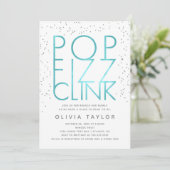 Invitation de la nuptiale Pop Fizz Clink, Aqua (Debout devant)