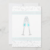 Invitation de la nuptiale Pop Fizz Clink, Aqua (Dos)