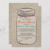 Invitation de la nuptiale Rustic Burlap Mason Jar (Devant / Derrière)