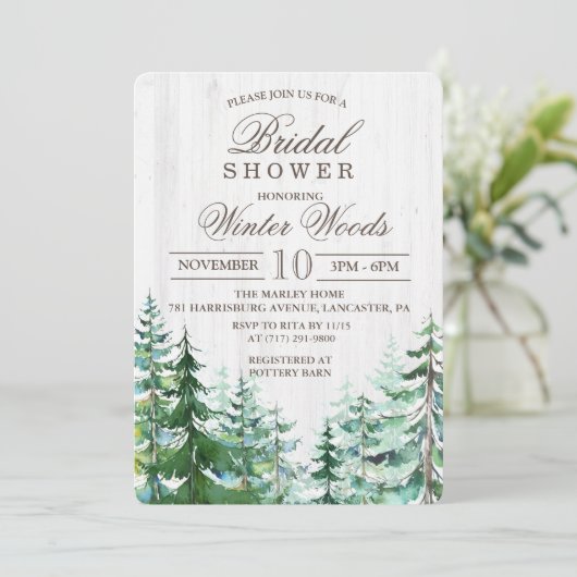 Invitation de la nuptiale Rustic Wood Tree (Debout devant)