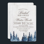 Invitation de la nuptiale Rustic Wood Tree<br><div class="desc">Rustique Bois Bridal Shower Invitation Aquarelle Pins de sapin</div>