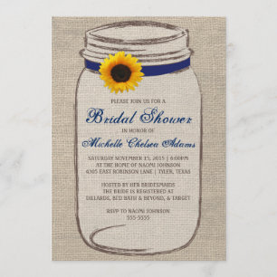 Invitation de la nuptiale Sunflower Mason Jar