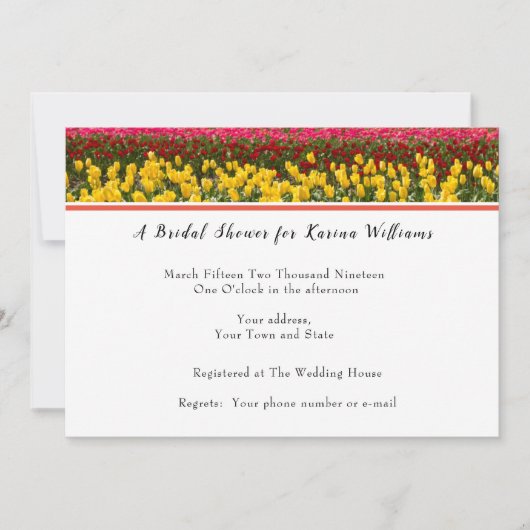 Invitation de la nuptiale Tulip Spring (Devant)