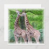 Invitation de la paire de girafes (Devant / Derrière)