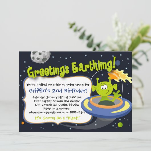 Invitation de la Partie Alien de l'espace - Planèt (Debout devant)