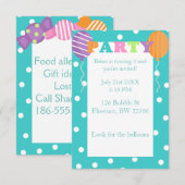 Invitation de la partie Anniversaire de enfant col (Devant / Derrière)