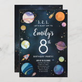 Invitation de la partie Anniversaire de enfant de  (Devant / Derrière)