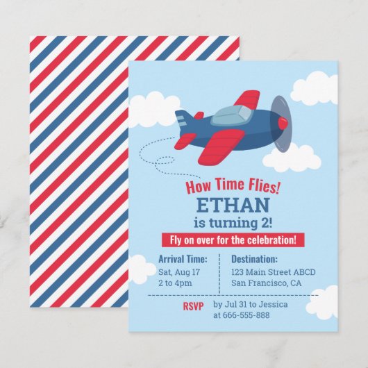 Invitation de la partie Anniversaire de enfant de  (Devant / Derrière)