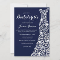 Invitation de la partie Bachelorette Bleue Bleu Ma