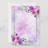 Invitation de la partie Bachelorette violet et arg (Dos)