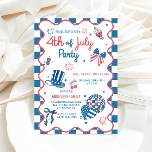 Invitation de la partie BBQ 4 juillet Fireworks