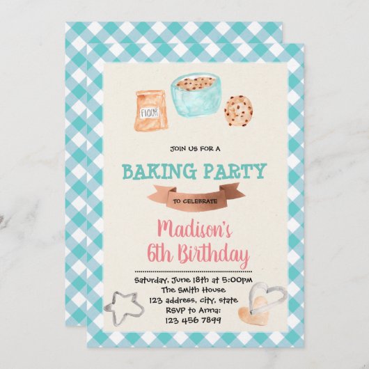 Invitation de la partie biscuits cuites (Devant / Derrière)