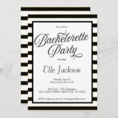 Invitation de la partie Black + Gold Bachelorette (Devant / Derrière)