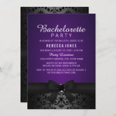 Invitation de la partie Black & Purple Bow (Devant / Derrière)