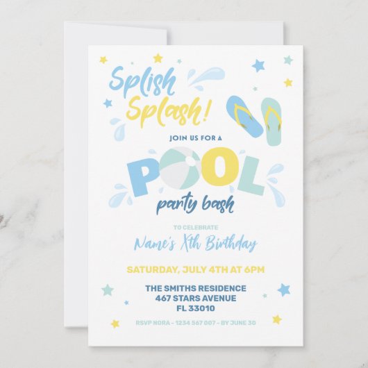 Invitation de la partie Blue Pool (Devant)