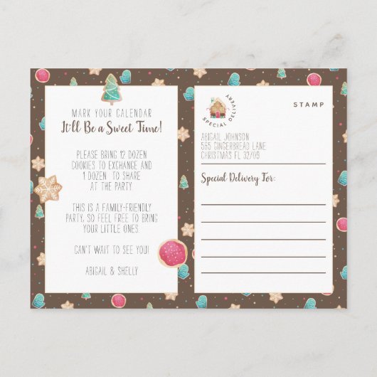 Invitation de la partie Budget Exchange Cookie Hol (Dos)