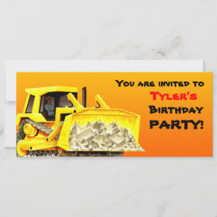 Invitation de la partie Bulldozer personnalisée po