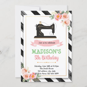Invitations Faire Part Cartes Theme Couture Zazzle Be