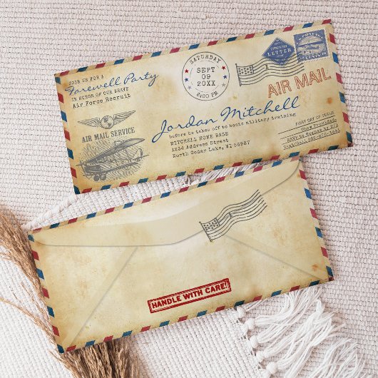 Invitation de la partie d'adieu militaire du courr