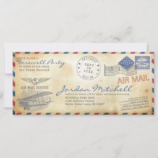 Invitation de la partie d'adieu militaire du courr (Devant)