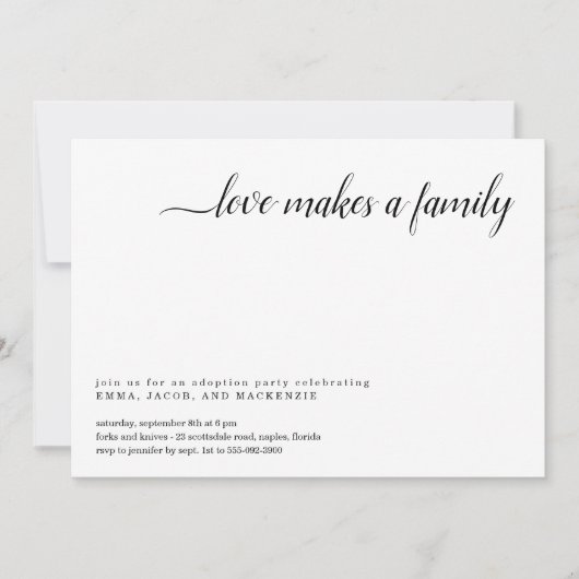 Invitation de la Partie d'adoption (Devant)