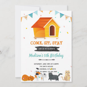 Invitation de la partie d'adoption de Kitty cat