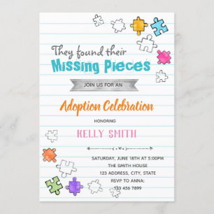 Invitation de la partie d'adoption Pièces manquant