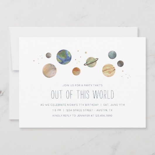 Invitation de la partie d'aquarelle du système sol (Devant)