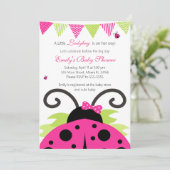 Invitation de la partie de Baby shower rose-chaud (Debout devant)