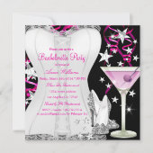 Invitation de la partie de bachelorette noire Lace (Devant)