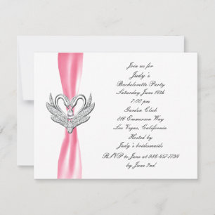 Invitation de la partie de bachelorette rose ruban