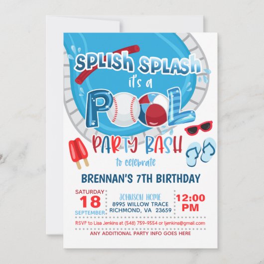 Invitation de la partie de base-ball - Garçon - Wh (Devant)