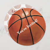 Invitation de la partie de basket-ball (Devant / Derrière)