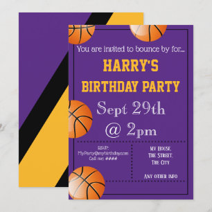 Invitation de la partie de basket-ball