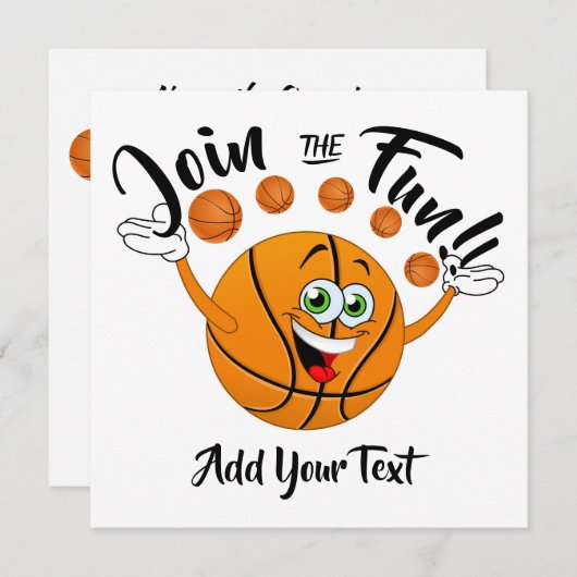 Invitation de la partie de basket-ball (Devant / Derrière)