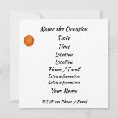 Invitation de la partie de basket-ball (Dos)