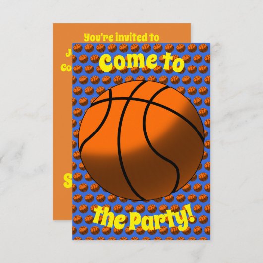 Invitation de la partie de basket-ball (Devant / Derrière)