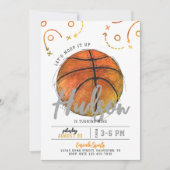 Invitation de la partie de basket-ball d'aquarelle (Devant)