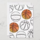 Invitation de la partie de basket-ball d'aquarelle (Dos)