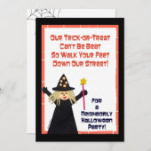 Invitation de la partie de bloc d'Halloween (Devant / Derrière)