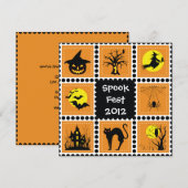 Invitation de la partie de bloc d'Halloween (Devant / Derrière)