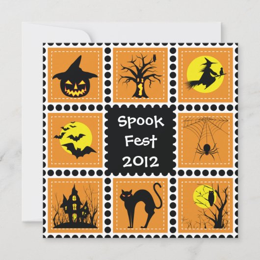 Invitation de la partie de bloc d'Halloween (Devant)