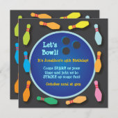 Invitation de la partie de bowling cosmique (Devant / Derrière)